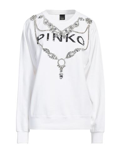 Pinko Woman Sweatshirt White Size L Cotton, Elastane