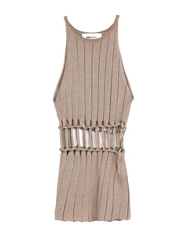 Circus Hotel Woman Tank Top Camel Size 6 Viscose, Polyamide, Metal, Polyester In Beige