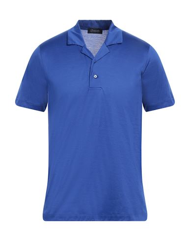 Drumohr Man Polo Shirt Blue Size M Cotton