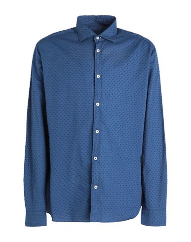 Mastricamiciai Man Shirt Navy Blue Size 17 Cotton