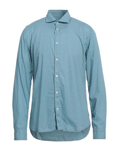Mastricamiciai Man Shirt Light Blue Size 17 Cotton In Blue