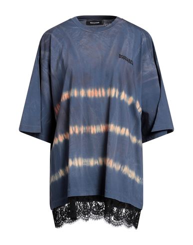 Dsquared2 Woman T-shirt Navy Blue Size L Cotton In Navy Blue