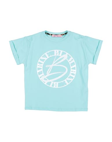 Miss Blumarine Toddler Girl T-shirt Turquoise Size 4 Cotton, Elastane In Blue