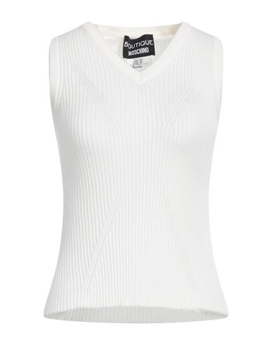 Boutique Moschino Woman Top Off White Size 6 Virgin Wool