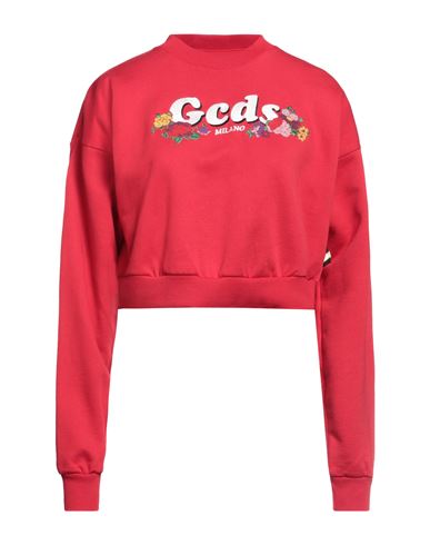 Gcds Woman Sweatshirt Red Size L Cotton