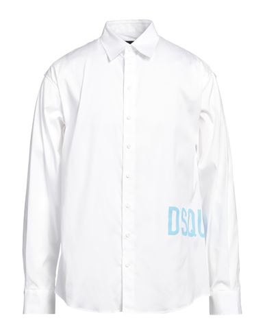 Dsquared2 Man Shirt White Size 36 Cotton, Elastane