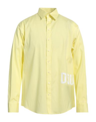 Dsquared2 Man Shirt Yellow Size 42 Cotton, Elastane