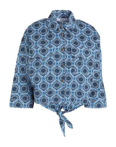 Shop Jijil Woman Shirt Azure Size 4 Cotton In Blue