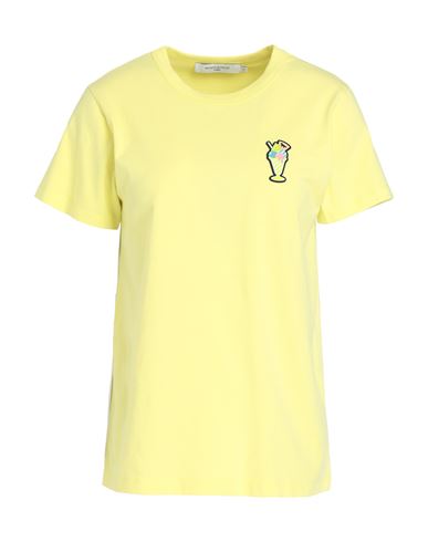 Shop Maison Kitsuné Woman T-shirt Light Yellow Size L Cotton