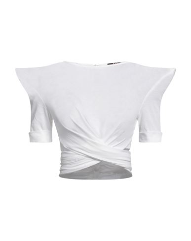 Balmain Woman T-shirt White Size 14 Polyester, Cotton