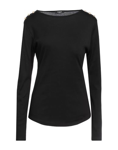 Balmain Woman T-shirt Black Size 14 Cotton
