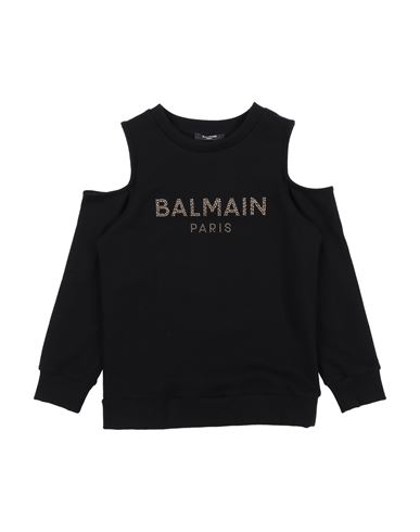 Shop Balmain Toddler Girl Sweatshirt Black Size 4 Cotton