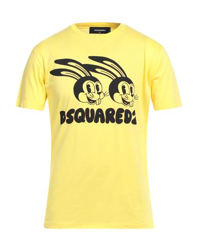 Dsquared2 Man T-shirt Yellow Size L Cotton In Yellow