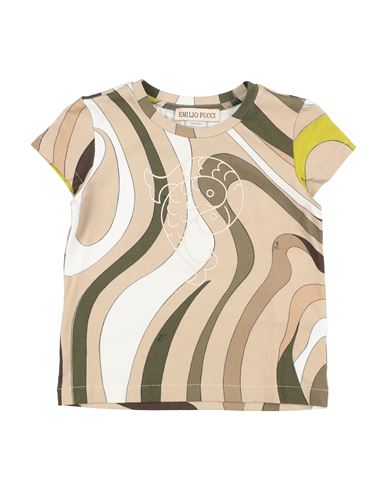 Pucci Toddler Girl T-shirt Beige Size 4 Cotton, Elastane In Beige