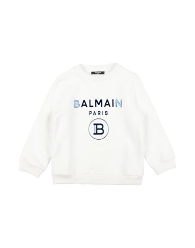 Shop Balmain Toddler Boy Sweatshirt White Size 4 Cotton