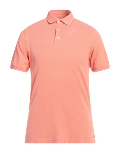 Fedeli Man Polo Shirt Salmon Pink Size 38 Cotton