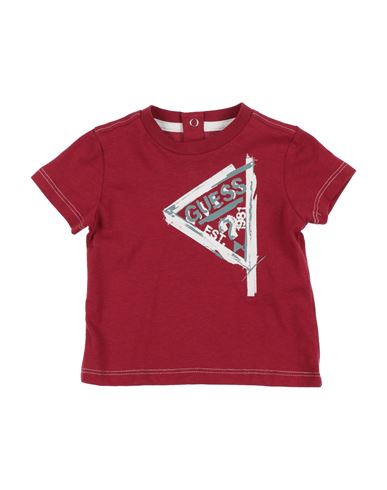 Shop Guess Newborn Boy T-shirt Brick Red Size 3 Cotton