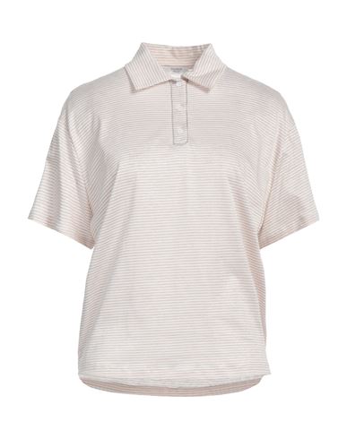 Peserico Woman Polo Shirt Beige Size 6 Cotton, Linen