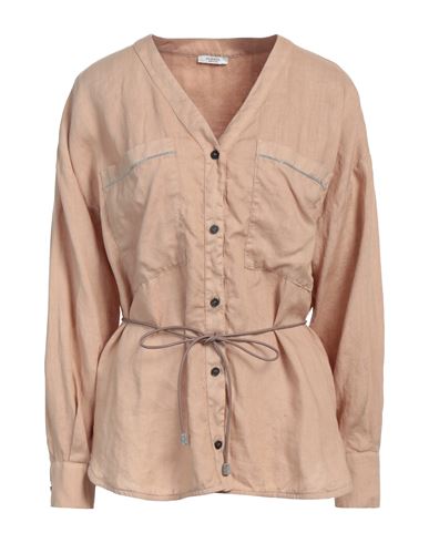 Peserico Woman Shirt Sand Size 10 Linen In Beige