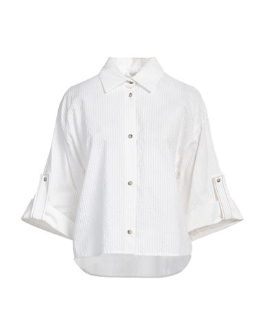 Peserico Woman Shirt Beige Size 6 Cotton