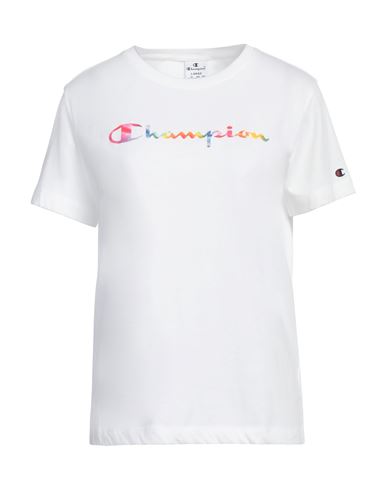 Champion Woman T-shirt White Size L Cotton, Polyester In White