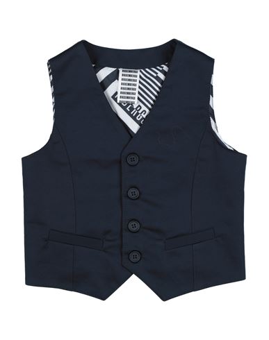 Shop Bikkembergs Toddler Boy Tailored Vest Midnight Blue Size 5 Cotton, Elastane