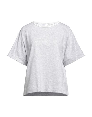 Peserico Woman T-shirt Light Grey Size 14 Cotton, Polyamide