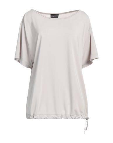 Emporio Armani Side-tie Detail T-shirt In Grey