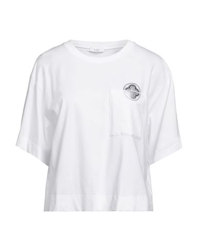 Peserico Easy Woman T-shirt White Size 6 Cotton, Elastane