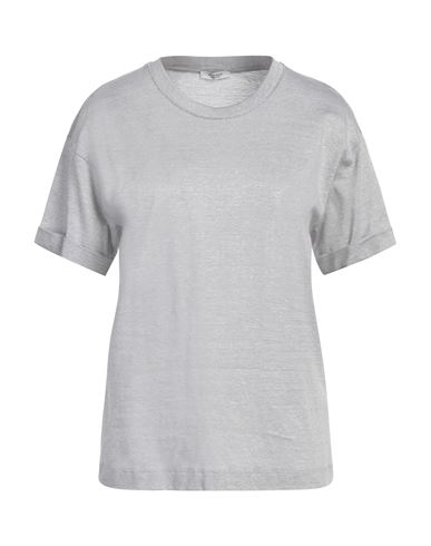 Peserico Woman T-shirt Grey Size 10 Cotton, Linen