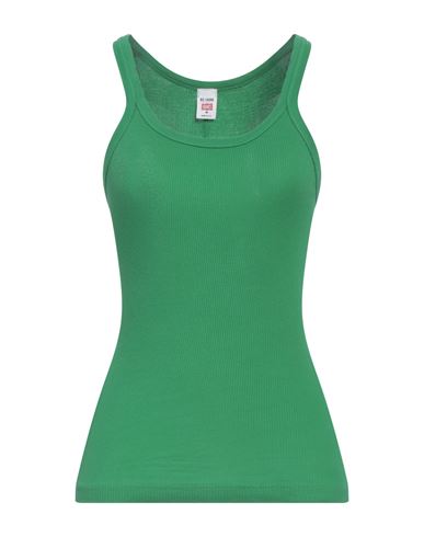 Re/done By Hanes Woman Tank Top Light Green Size M Cotton