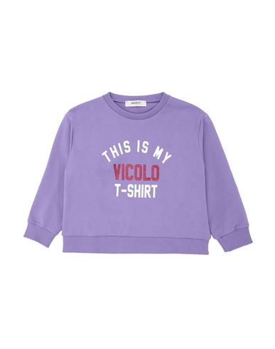 Vicolo Toddler Girl Sweatshirt Purple Size 4 Cotton, Elastic Fibres In Purple