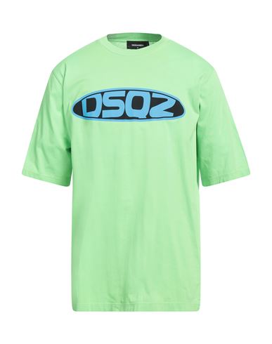 Dsquared2 Man T-shirt Acid Green Size L Cotton