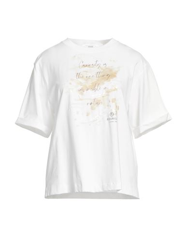 Shop Peserico Woman T-shirt White Size 6 Cotton, Elastane