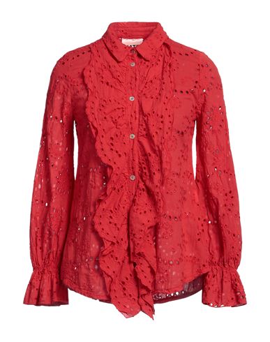 Kate By Laltramoda Woman Shirt Red Size M Cotton