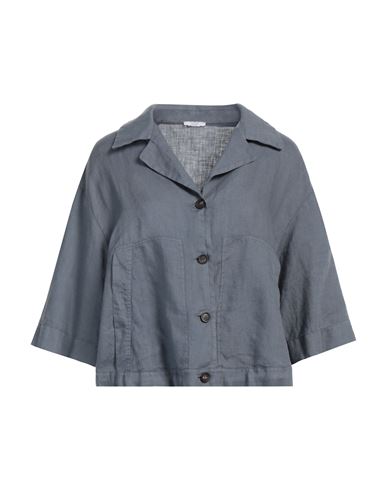 Peserico Easy Woman Shirt Grey Size 10 Linen