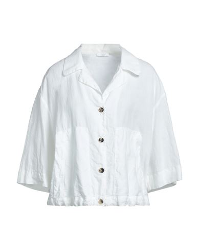 Peserico Easy Woman Shirt White Size 6 Linen