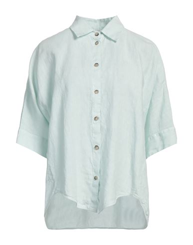 Peserico Easy Woman Shirt Light Green Size 12 Linen