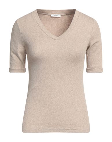 Peserico Woman T-shirt Beige Size 2 Cotton, Elastane