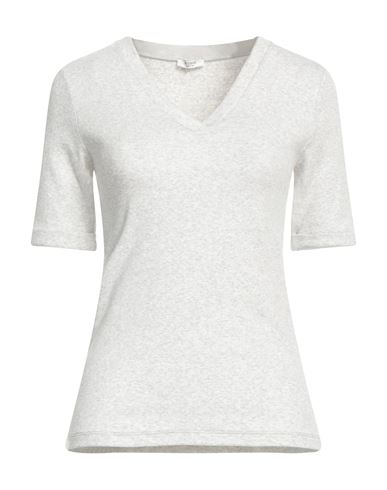 Peserico Woman T-shirt Light Grey Size 6 Cotton, Elastane In Gray