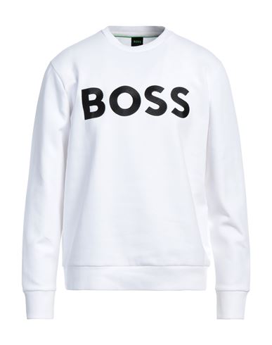 Hugo Boss Boss Man Sweatshirt White Size S Cotton, Polyester, Elastane