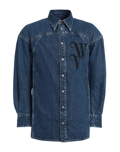 Shop Vivienne Westwood Denim Shirt Blue Size L Recycled Cotton