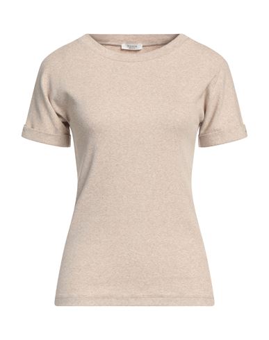 Peserico Woman T-shirt Light Brown Size 6 Cotton, Elastane In Beige