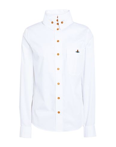 Vivienne Westwood Orb Logo Embroidered Drunken Shirt In White