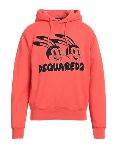 Dsquared2 Man Sweatshirt Coral Size L Cotton In Red