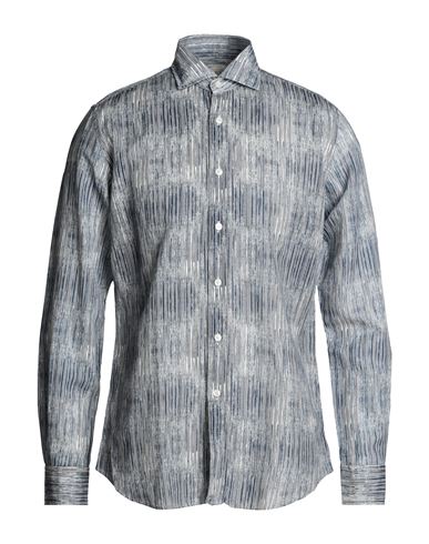 Xacus Man Shirt Blue Size 16 ½ Linen, Cotton