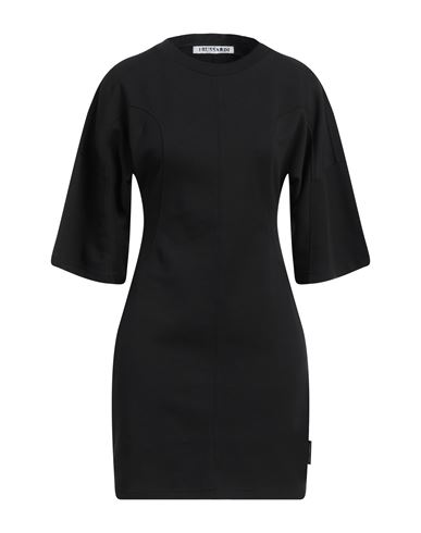 Trussardi Woman Mini Dress Black Size Xxl Cotton, Polyester, Elastane