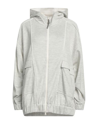 Shop Brunello Cucinelli Woman Sweatshirt Light Grey Size S Cotton, Silk, Polyamide, Polyester, Ecobrass In Gray