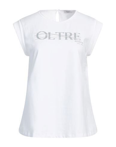 Peserico Woman T-shirt White Size 4 Cotton, Elastane