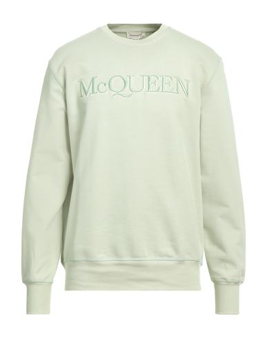Alexander Mcqueen Man Sweatshirt Light Green Size Xl Cotton, Elastane